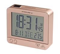 Atrium Radiosveglia digitale al quarzo, luce notturna controllata dal sensore, illuminazione con display di data e temperatura, oro rosa A760-17