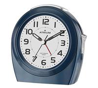 Atrium Sveglia analogica al quarzo senza ticchettio, con luce notturna automatica e snooze blu scuro A451-5