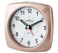 ATRIUM Sveglia Analogico Quarzo Rosato Metallico A251-17 O.Ticchettio Con Luce