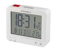 Atrium Sveglia digitale radiocontrollata bianca con illuminazione, snooze, data e temperatura A760-0.