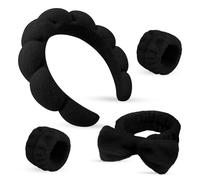 ATROCH Set di fascia e braccialetto per spa, fasce per la cura della pelle per lavare il viso, fascia per il lavaggio del viso per donne, fascia per capelli per trucco, fascia per capelli carina per