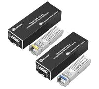 ATROODAC 1 paio di convertitori multimediali Ethernet Gigabit in fibra | Modulo ricetrasmettitore BiDi 1.25G Single-Mode LC fibra, 1310/1550nm, 20km, da SFP a RJ45, alloggiamento in alluminio per