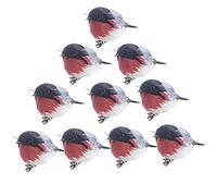 Atroy - 10 uccellini natalizi glitterati, con clip in metallo, decorazione glitterata, per casa, giardino, albero di Natale, decorazioni fai da te