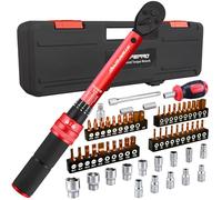 ATsafepro 61 Pezzi Set di Chiave Dinamometrica 1-25 Nm, 1/4" Chiave Dinamometrica Moto Con Adattatore da 1/4" a 3/8", Prolunga da 10 cm, Punte, Cacciavite, Precisione ±3% per Biciclette, Motociclette