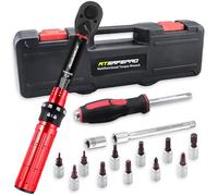 ATsafepro Chiave Dinamometrica 1/4'', 1-15 Nm Chiave Dinamometrica Bici Kit 17 Pezzi con 11 Punte, Cacciavite, Testa 1/4'', Adattatore 3/8'' e 10 cm Prolungatore di, Precisione ±3%,72 Denti