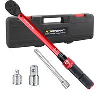 ATsafepro Chiave Dinamometrica 3/8",5-60 Nm Chiave Dinamometrica Con Adattatore 3/8" A 1/4"&1/2" E Prolunga Da 15 cm,Precisione ±3%,Testina A Cricchetto Reversibile,Per Auto,Bici,Moto