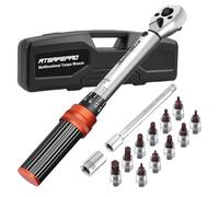 ATsafepro Chiave Dinamometrica Bici 5-25 Nm, Chiave Dinamometrica 1/4, Chiave Dinamometrica Moto Kit 72T,Precisione ± 3% con 10cm Barra di Estensione, Hex e Torx Bit