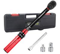 ATsafepro Set chiave dinamometrica auto 3/8", 5-60 Nm, con Adattatori 3/8 to 1/4 to 1/2 e Barra di Estensione da 6", Precisione ±3%, Testa a Cricchetto Reversibile,per Auto, Moto, Bici e Fai da Te