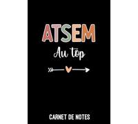 ATSEM au top coeur boho: Carnet de notes ATSEM | Bloc notes A5 (6x9 pouces - 15,24 x 22,86 cm) | 100 pages lignées à remplir