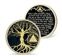 AtSKnSK 4 Anno Sobrietà Moneta 1-10 Anni Albero della Vita Sobrietà Moneta Chip Medaglione Regali per Signore e Uomini Recupero Regalo per Alcolisti Anonimi (4 anni)