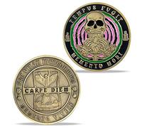 AtSKnSK Memento Mori Moneta Memento Vivere Moneta Teschio Albero della Vita Medaglione Wander Moneta DEC Fantastica Medaglia di Recupero Stoica Moneta Memento (Bronzo antico)