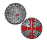 AtSKnSK Moneta commemorativa religiosa del Cavaliere Templare Challenge | Moneta commemorativa vintage in metallo per collezionisti. Ottimo regalo souvenir per gli amanti della storia e della fede