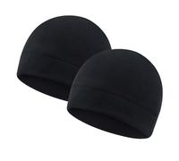 ATSNOSH 2 Pezzi Berretto Beanie Termica da Uomo e Donna, Nero Beanie Berretto da Corsa, Cappello Ciclismo, Berretto Beanie Termica, Adulto Cappellino, per Sci Moto (Taglia Unica, 2 Pezzi)