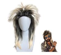 ATSNOSH Rock anni '80, parrucca da discoteca, parrucca Rock Star, parrucca muletto, parrucca Punk Mulet, Bad Taste Party parrucca riccia, per carnevale festa a tema Halloween Cosplay