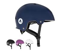 ATTABO Genes Casco da skateboard e monopattino Taglia M Casco blu con tecnologia ABS Hard Shell con 11 fori di ventilazione Manopola di regolazione Materiale durevole e sicurezza