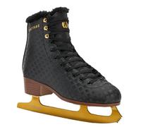 ATTABO Lukso - Pattini da Pattinaggio Artificiale da Donna, Colore Nero, in Acciaio Inox, Stivali Classici, Fodera Calda Interna, Supporto Alto alla Caviglia, Lacci per Allenamento e Tempo Libero