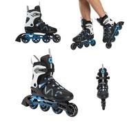 ATTABO Pattini in linea da Uomo Bliss 40-46 EU Comfort e sicurezza Guscio semirigido in alluminio Skid Ruote in PU da 80 mm Cuscinetti ABEC-7 Regolabili per una migliore vestibilità Colore Blu