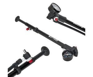 ATTABO SP.1 Pompa ammortizzatore 300 PSI - Pompa compatta per bicicletta per forcella ammortizzata e ammortizzatore, alloggiamento in alluminio, manometro con psi e bar, valvola di scarico della