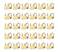 Attaccaglie per Quadri, Ganci per Quadri Muro, Triangolo Anello Gancio da Parete, Ganci Quadro per Appendere Quadri per Cornici, 30 Pezzi Con Viti (Oro)