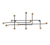 ATTACCAPANNI A MURO MODERNO IN METALLO 12 POSTI POMELLI IN LEGNO ENTRATA CAMERA