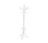 ATTACCAPANNI APPENDIABITI A PIANTANA IN LEGNO 12 GANCI COLORE BIANCO 51X51X184CM
