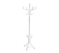 ATTACCAPANNI APPENDIABITI A PIANTANA IN LEGNO 12 GANCI COLORE BIANCO 51X51X184CM
