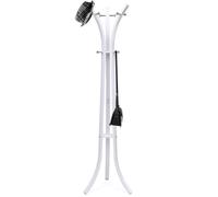 BAKAJI Attaccapanni Appendiabiti di Design a Piantana da Terra in Metallo con 9 Ganci Appendi Abiti e Base Treppiede Dimensione 60 x 53 x 176 cm (Bianco)