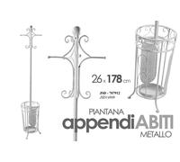 Attaccapanni Appendiabiti CON PORTA OMBRELLI TONDO Piantana Metallo Ganci 17826