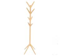 Attaccapanni,Appendiabiti da Terra in Legno di Bambu 8 Ganci L54xP54xH170 cm