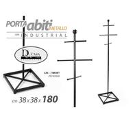 Attaccapanni Appendiabiti Piantana PORTA ABITI Metallo INDUST MODERNO NERO 180cm