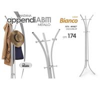 Attaccapanni Appendiabiti Piantana PORTA ABITI Metallo MODERNO BIANCO 17442CM