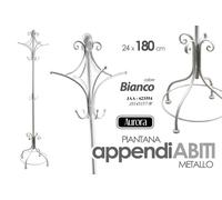 Attaccapanni Appendiabiti Piantana PORTA ABITI Metallo MODERNO BIANCO 18024 CM