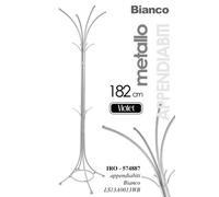 Attaccapanni Appendiabiti Piantana PORTA ABITI Metallo MODERNO BIANCO 188 CM