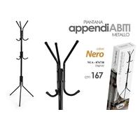 Attaccapanni Appendiabiti Piantana PORTA ABITI Metallo MODERNO NERO 16742 CM