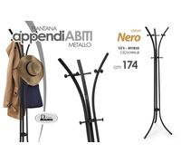 Attaccapanni Appendiabiti Piantana PORTA ABITI Metallo MODERNO NERO 17442CM