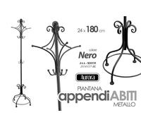 Attaccapanni Appendiabiti Piantana PORTA ABITI Metallo MODERNO NERO 18024 CM