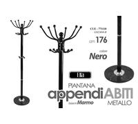 Attaccapanni Appendiabiti reggiborsa Piantana Metallo marmo Ganci MODERNO NERO