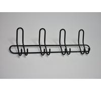 Attaccapanni appendino appendiabiti gancio appendiabiti acciaio con 4 gancio doppio nero 585 x 170 x 60mm