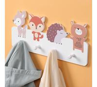 Attaccapanni da Muro 4x Ganci Appendiabiti Cameretta Bambini da Parete in Legno