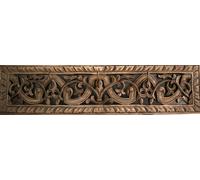 Attaccapanni da muro in legno intarsiato a 3 ganci artgianale cm 100x25x2,5 na