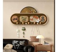 Attaccapanni Da Parete Vintage A Tema Floreale Ganci In Legno Con Stampa Artistica Portachiavi Decorativo Per L'ingresso Appendiabiti Cappotti,cappelli,borse E Asciugamani Idea 12 60*30cm/23.6*11.8in