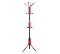 Attaccapanni da Terra Salvaspazio 12 Ganci Stand Appendiabiti a Piantana Rosso