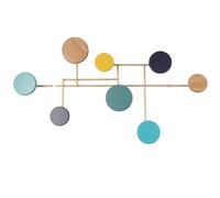 Attaccapanni in metallo dorato a 8 ganci multicolore