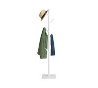 Relaxdays Appendiabiti a Forma di Albero, 8 Ganci Appendi Abiti, Attaccapanni HLP: 177x30x30 cm, in Legno e MDF, Bianco