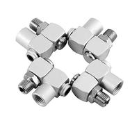 Attacchi Rapidi Aria Compressa, Innesto Rapido Aria Compressa, 4pcs Alluminio 1/4" Strumento Adattatore Adattatore Tubo Flessibile Aria Girevole 360 Gradi Tubo per Aria Compressa