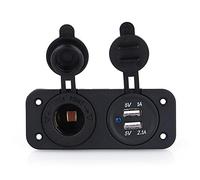 attacco 12v auto + Presa Accendisigari 12V per Auto, Doppio USB Accendisigari Caricabatteria Presa per Splitter Adattatore Impermeabile per Veicoli Moto Auto Camion Barca Marino RV