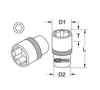 Attacco 6 Punti ULTIMATE® 1/2'', 28 Mm