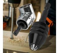 Attacco ad angolo retto con convertitore mandrino senza chiave da 0,3-6,5 mm, adattatore con codolo esagonale da 1/4" per mini trapano elettrico e smerigliatrice elettrica, accessorio driver angolare
