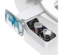 Attacco bidet per WC, spruzzatore a doppio ugello per acqua fredda non elettrico, con pressione regolabile, autopulente per lavaggio posteriore e femminile, include ganci di stoccaggio