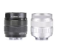 Attacco C da 35 mm F/1.7 for CCTV Obiettivo da 2/3" Corpo 12 lame for Nikon 1 J1 J2 V1 V2(Black)